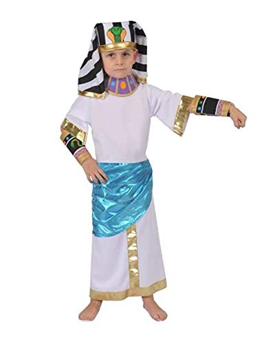 Dress Up America 566-T4 Das Kopfstück hat hinten ein elastisches Band, um es an seinem Platz zu befestigen Ägyptischer Junge Kostüm, Mehrfarbig, Größe 3-4 Jahre (Taille: 66-71 Höhe: 91-99 cm)