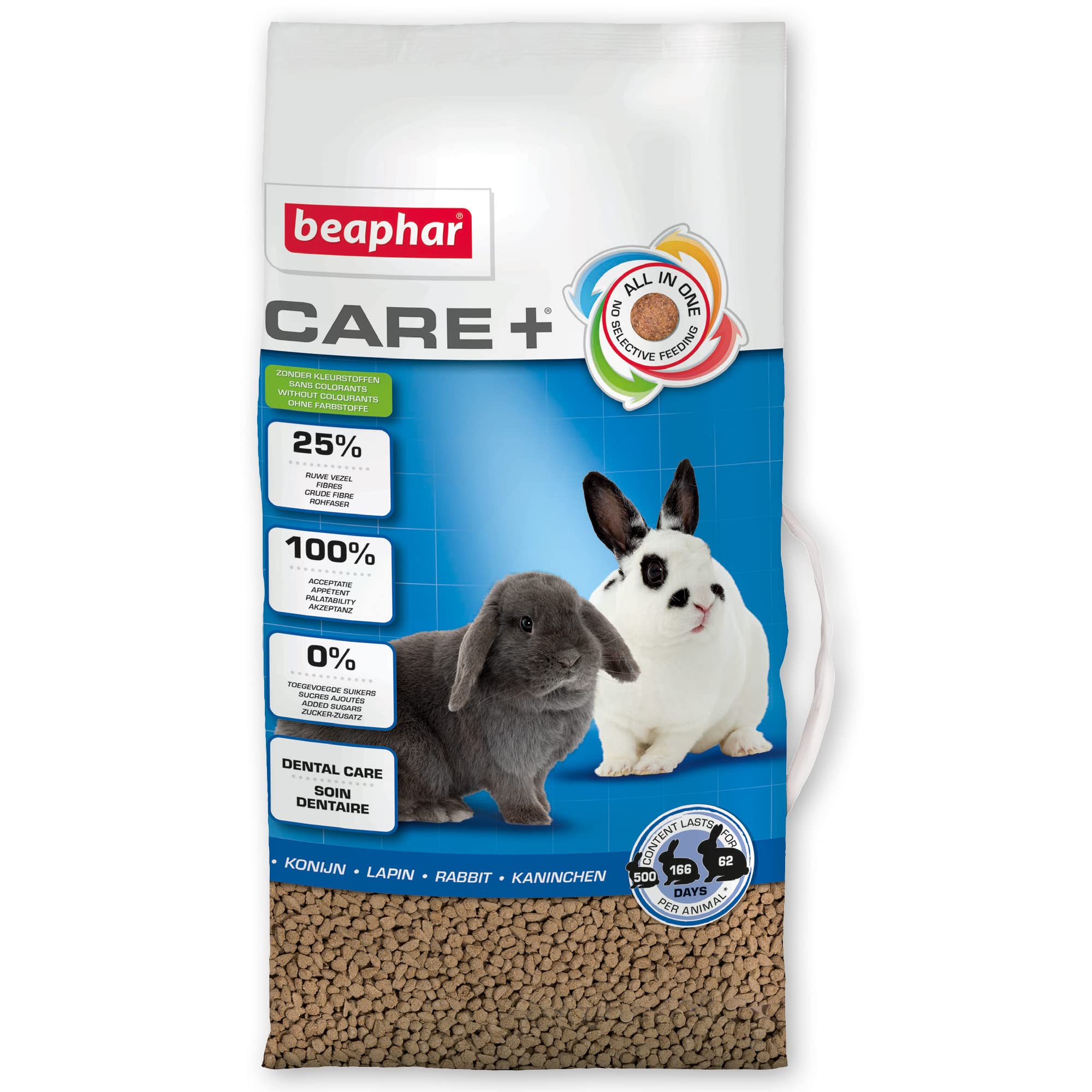 BEAPHAR - CARE+ - Super Prenium-Futter für extrudierte Kaninchen - 25% Ballaststoffe - Trägt zur natürlichen Abnutzung der Zähne bei - 5 kg