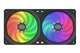 Cooler Master MasterFan SF240R ARGB-Gehäuselüfter - Einfach Installation, quadratisches Rahmendesign mit vibrationsdämpfender Polsterung, Hybridblättern und adressierbare RGB-LED-Beleuchtung - 240-mm