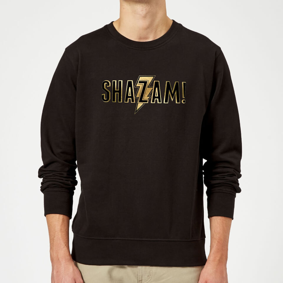 Shazam Gold Logo Sweatshirt - Black - XL - Schwarz