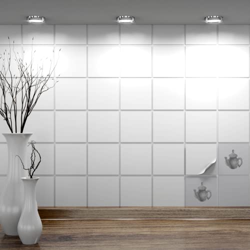 FoLIESEN Fliesenaufkleber für Bad und Küche - 10x10 cm - Weiss matt - 400 Fliesensticker für Wandfliesen