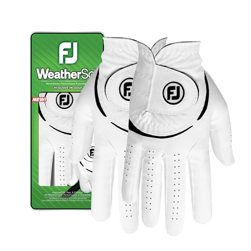 FootJoy WeatherSof Golfhandschuh für Damen, weiß, Größe M, beidseitig getragen