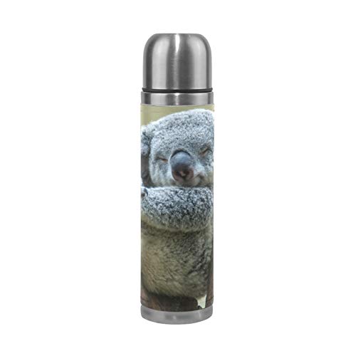RELEESSS Vakuum-Thermoskannen, süßer Koala-Edelstahl-Reisebecher, Isolierbecher, Wasserflasche für heiße und kalte Getränke, 500 ml