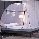 Cxefq Pop Up Moskitonetz, Tragbares Reise-Moskitonetz, einfache Installation, feinmaschiges Netz für Schlafzimmer-Camping im Freien-grau_B150cm x L200cm x H155cm