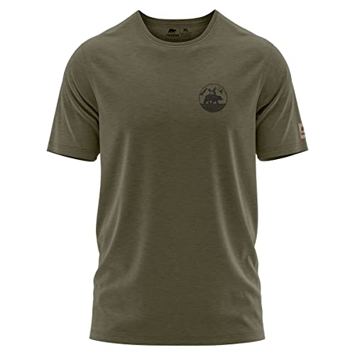 FORSBERG T-Shirt Ängarson, Farbe:Olive-Melange/schwarz, Größe:XL