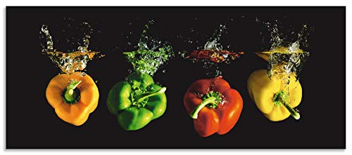 Artland Design Spritzschutz Küche I Alu Küchenrückwand Herd Gemüse Foto Bunt F1SX Vier Verschiedene Bunte Paprika
