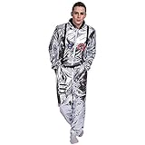 EraSpooky Herren Astronaut Kostüm Weltall Raumfahrer Anzug Spaceman Overall Outfit (X-Large)