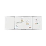 Bi-Office Earth Trio - Whiteboard Klapptafel mit 3 Weißwandtafeln, Magnetisch Emaillierte Oberflächen, 120 x 90/240 x 90 cm