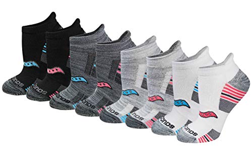 Saucony Damen Multi-pack Performance Heel Tab Athletic Socks Laufshorts, Grau Fashion (8 Stück), Shoe Size: 5-10 EU