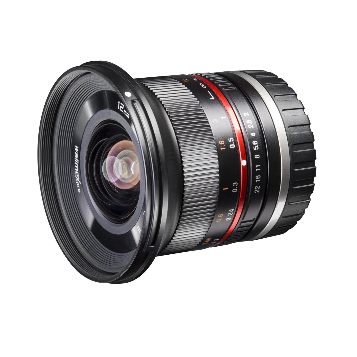 Walimex pro 20155 12mm f1:2,0 Festbrennweite manueller Fokus Weitwinkelobjektiv für Sony E Mount, Kamera Objektiv lichtstark für Systemkamera für A5000 A5100 A6000 A6300 A6500 Serie, Nex, schwarz