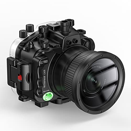 Sea frogs Unterwasser Kameragehäuse kompatibel mit Sony A7RIII 28-70mm IPX8 40m/130ft Maximale Tauchtiefe Wasserdichtes Kameragehäuse für Tauchen, Surfen, Rudern, Skifahren