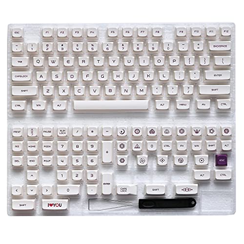 SweetWU Mechanische Tastatur-Tastenkappen, Violett auf Cremefarben, XDA Profil, 137 Tasten, kompatibel mit Cherry MX Kailh Gateron Schaltern