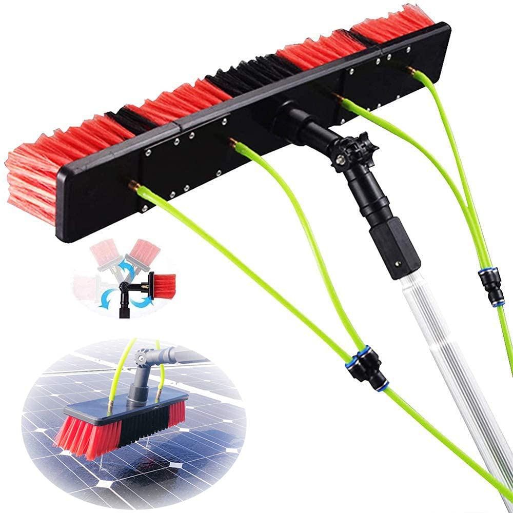 WLABCD Reinigung Von Photovoltaik-Paneelen, 3-12M Wassergespeiste Teleskopbürste, Fensterreinigung, Ausziehbarer Reiniger Wintergartendach-Reinigungswerkzeuge,5M Stange,50Cm Bürstenkopf