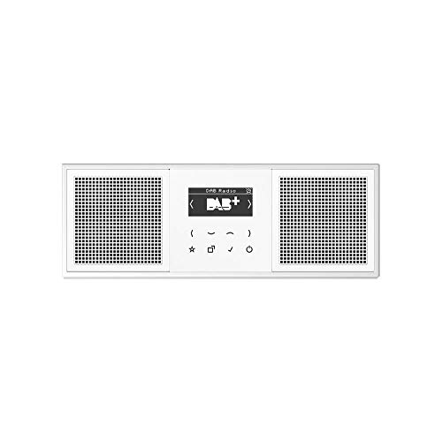 Jung Smart Radio DAB Komplett-Set Weiß Serie LS DABLS2WW mit 2 Lautsprechern und 3-Fach Rahmen LS983WW