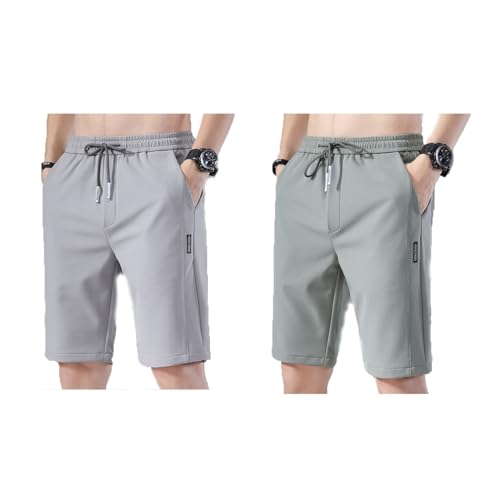 AHYXHY Bevawear Mens Shorts, Bevawear Glidepants Unisex Quick Dry Pull-On Stretch Pants Shorts, Bevawear Mens Pants (2PCS B,L)
