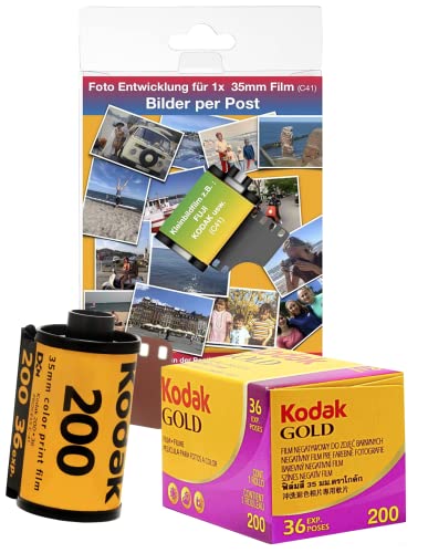 Kodak Gold 200/36 Farbilder 35mm Kleinbild Film inlc. Entwicklungsbeutel für bis zu 36 Farbbilder
