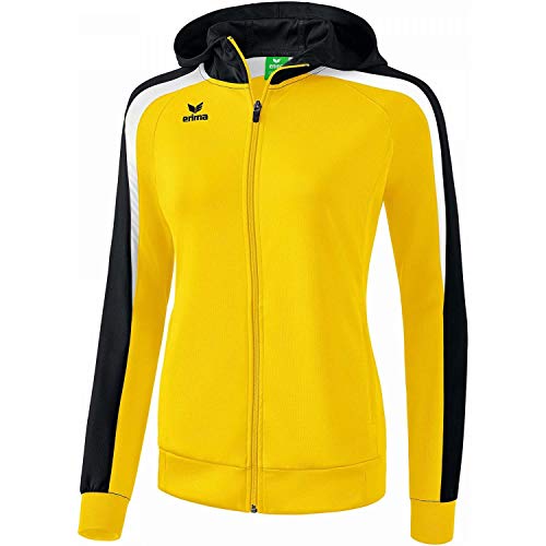 Erima Damen Liga 2.0 Trainingsjacke mit Kapuze Jacke, gelb/Schwarz/Weiß, 38