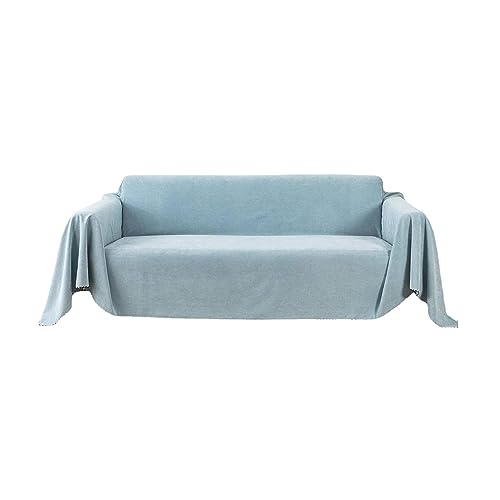 XHDZSW Decke für Sofa, Couch Überwurf Großer Sofaüberwurf, Sofaüberwurf Vielseitige Wohndecke als Sofadecke, Couch Überwürf (Wasserblau,180x380cm)