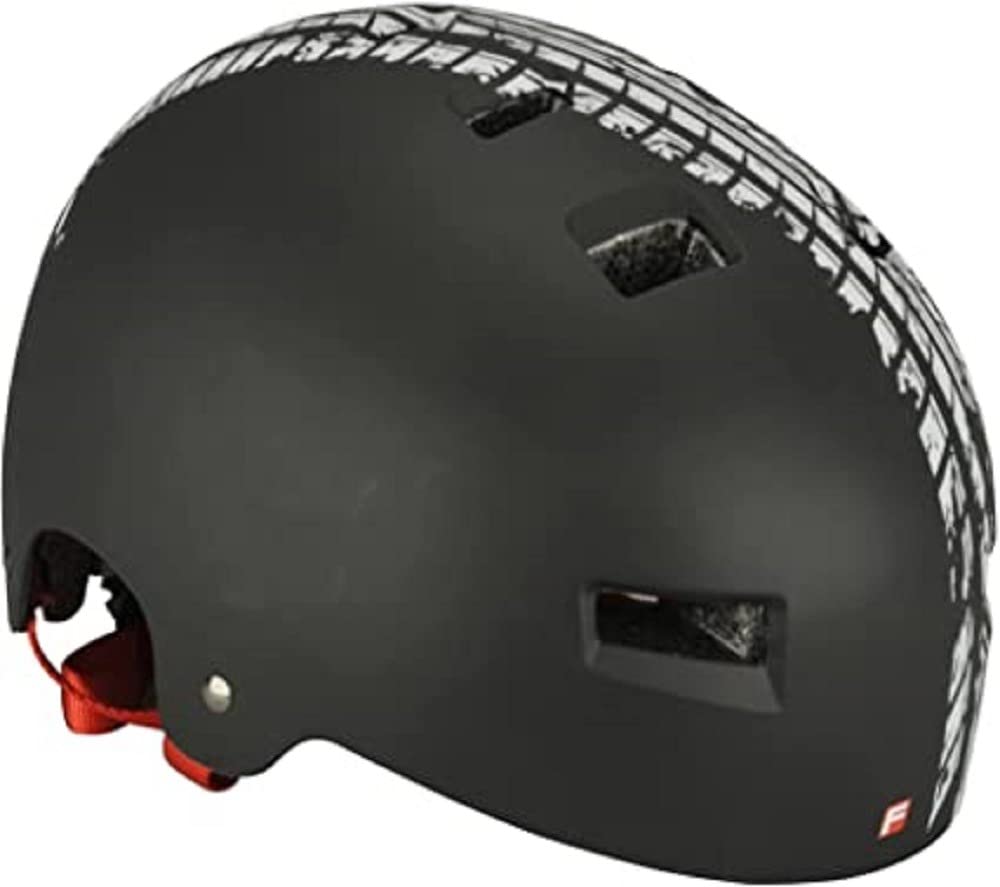 FISCHER BMX Fahrradhelm, Radhelm, Dirt Bike Helm Track, L/XL, 58-61cm, schwarz weiß, TÜV geprüft