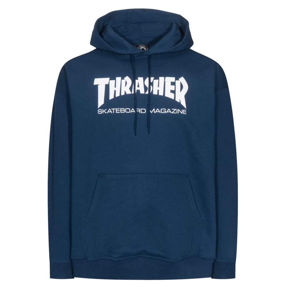 Thrasher Magazine Logo Skate Mag Herren Kapuzen-Sweatshirt, Marineblau, Größe S, Marineblau