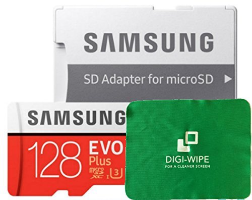 128 GB Micro-SD Evo Plus Speicherkarte für Samsung Galaxy M11, M21 und M31, inklusive Digi Wipe Mikrofaser-Reinigungstuch (128 GB)
