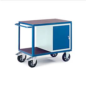 Rollcart 07-4306-S Schwerlast-Werkstattwagen mit Stahlschrank, RAL5010 enzianblau