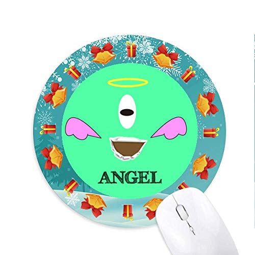Green Creature Angel Emotion Happy Mousepad Round Rubber Maus Pad Weihnachtsgeschenk