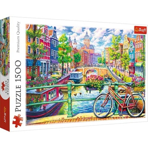 Trefl TR26149 1500 Teile, Niederlande, Premium Quality, für Erwachsene und Kinder ab 12 Jahren Puzzle, Farbig, Ein Kanal in Amsterdam