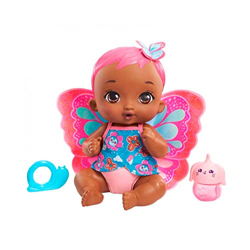 My Garden Baby GYP12 - Schmetterlings-Baby Puppe - Pinker Schmetterling (30 cm), mit wiederverwendbarer Windel, abnehmbarer Kleidung und Flügeln, Kinderspielzeug ab 2 Jahren