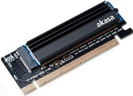Akasa M.2 PCIe Adapter mit Kühler - schwarz
