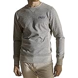 Superdry Herren Orange Label Interest Sweatshirt mit Rundhalsausschnitt Grau Gesprenkelt Und Strukturiert XXL