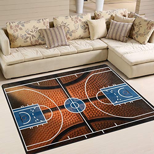 Use7 Teppich mit Basketball-Motiv, für Wohnzimmer, Schlafzimmer, 160 x 122 cm