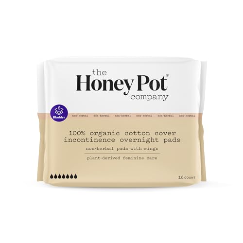 The Honey Pot Company, Wattepads mit Flügeln, nicht pflanzlich, organische Inkontinenz über Nacht, 16 Stück
