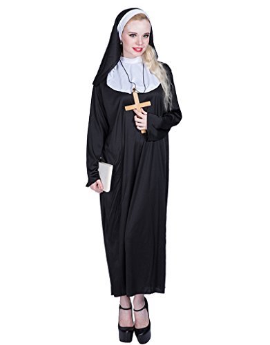 EraSpooky Damen Nonne Kostüm Kleid