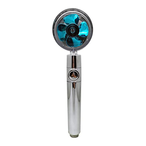 Hochdruck-wassersparender Sprühduschkopf 360 gedrehter Regenduschkopf Badezimmer Handbrause unter Druck, blauer Lüfter