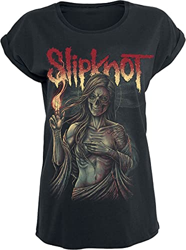 Slipknot Burn Me Away Frauen T-Shirt schwarz S 100% Baumwolle Band-Merch, Bands