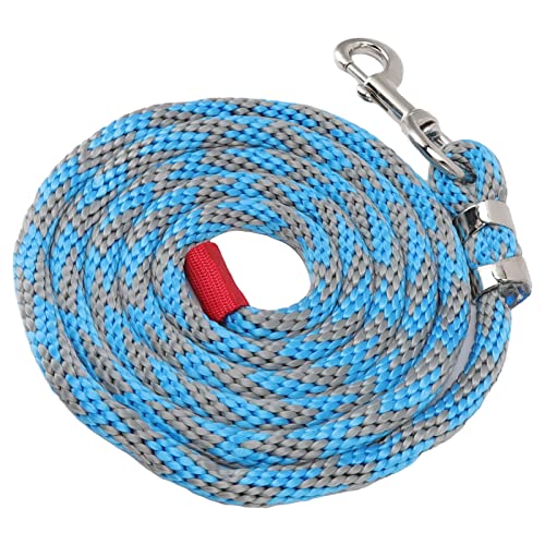 Atyhao Pferdeleinen-Seil, ReißFeste Pferdeleine 13 Fuß Lang, Reibungsfreier Fall, BestäNdig FüR das Training (Blau grau)