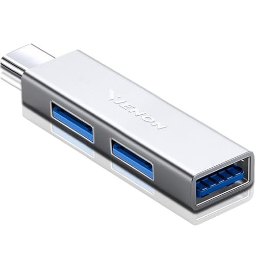 vienon USB 3.0 Hub, Aluminium 3-Port USB Hub USB Splitter USB Expander für Laptop, Xbox, Flash Drive, HDD, Konsole, Drucker, Kamera, Keyborad, Maus