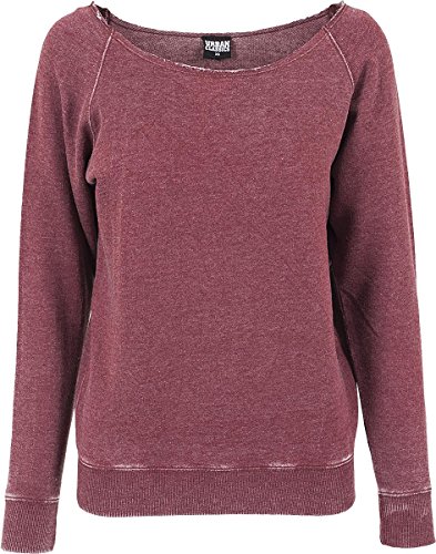 Urban Classics Ladies Burnout Open Edge Crewneck Burgund