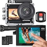 Action cam, 4K Action Kamera 20MP WiFi mit Touchscreen EIS 40M unterwasserkamera