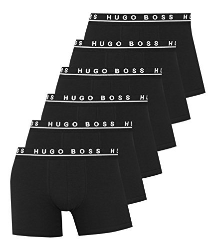 BOSS Hugo Herren Boxershorts Unterhosen Boxer Brief 50325404 6er Pack, Farbe:Schwarz;Wäschegröße:XL;Artikel:-001 Black
