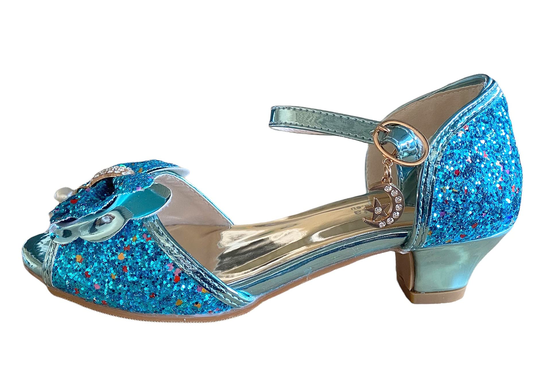 La Senorita Prinzessinnen Schuhe Blau Glitzer mit Schmetterling für Mädchen