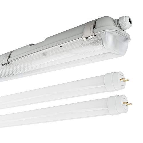 NCC-Licht LED Feuchtraumleuchte Wannenleuchte 150cm 2 x 22W T8 Röhre 840 Neutralweiß 4000K IP65