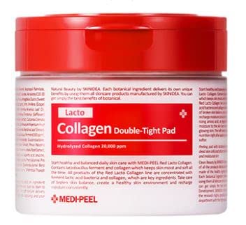 [MEDI-PEEL] Red Lacto Collagen Double Tight Toner Pad 270ml (70EA) - Liquid + Cotton Pad