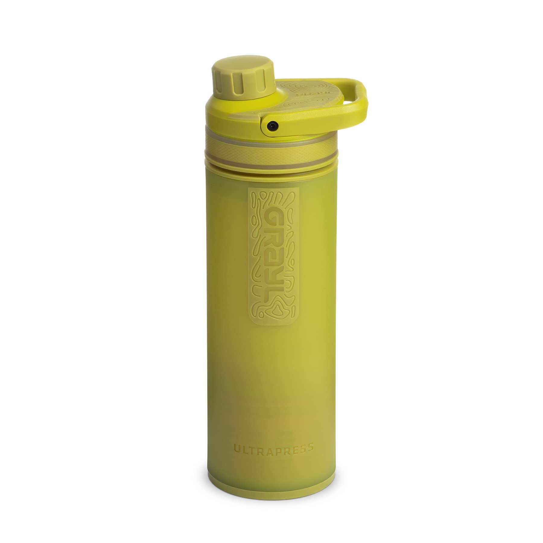 GRAYL UltraPress Wasserfilter & Filterflasche für Wandern, Rucksackreisen und Reisen (Forager Moss)