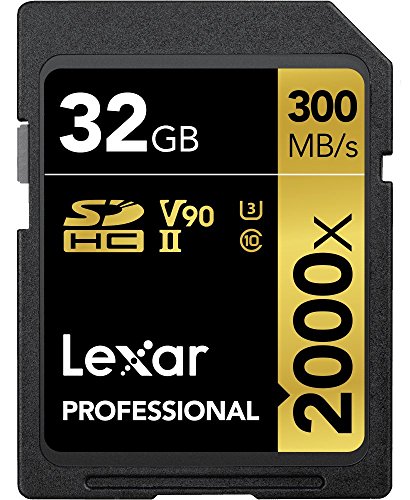 Lexar Professional 2000x 32GB SDHC UHS-II Speicherkarte ohne Lesegerät, Bis Zu 300MB/s Lesen (LSD2000032G-BNNAG)