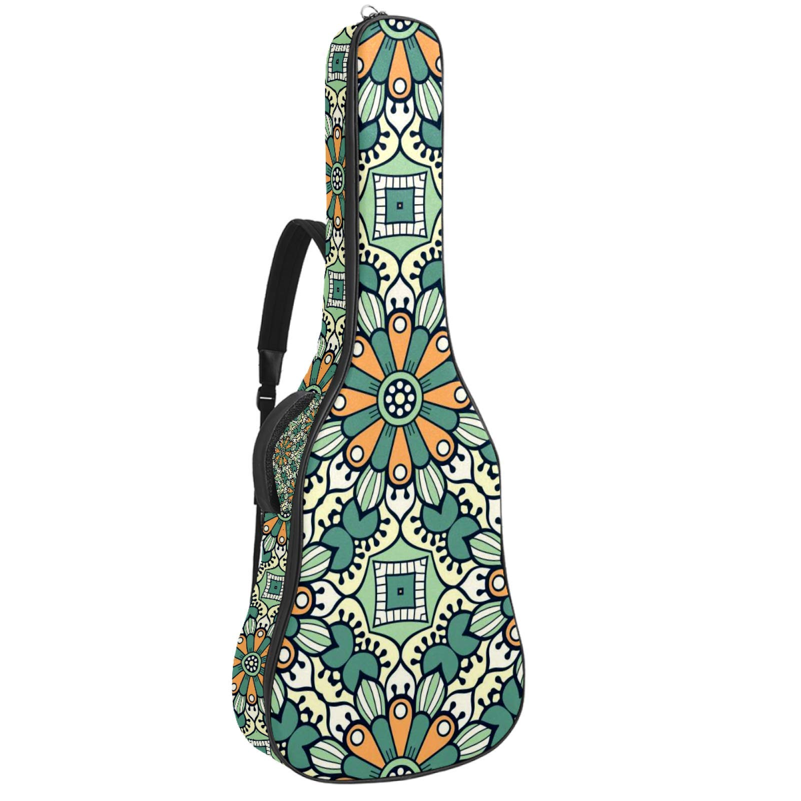 Gitarrentasche mit Reißverschluss, wasserdicht, weich, für Bassgitarre, Akustik- und klassische Folk-Gitarre, Mandala-Farbe