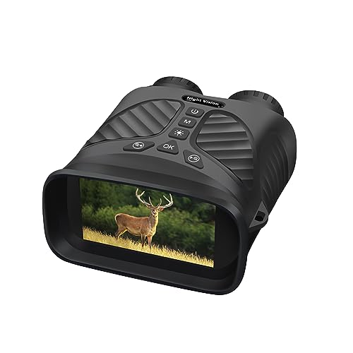 Nachtsichtgerät, Fernglas mit Nachtsich, Infrarot Fernglas 8x Digitalzoom Nachtsicht Mit Wiederaufladbarer Lithium Batterie FüR Camping Reisen, Jagd Wandern（Schwarz）