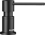 BLANCO LATO Spülmittelspender in schwarz matt | Passend zu allen BLANCO-Küchenarmaturen | Bequem von oben zu befüllen | Spüli | Seifenspender | 35 mm Lochbohrung erforderlich | Flascheninhalt 300 ml