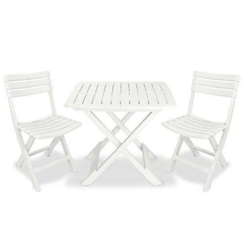 Outdoor-Set bestehend aus: 2 Stühlen und 1 Tisch, Made in Italy, Farbe weiß